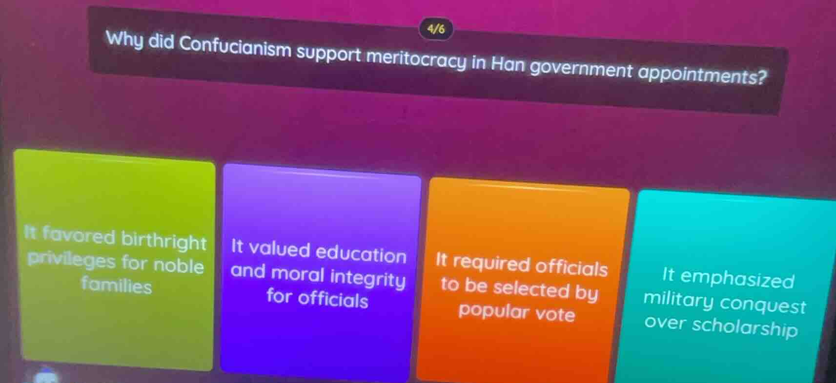 why did confucianism support meritocracy in han government appointments…