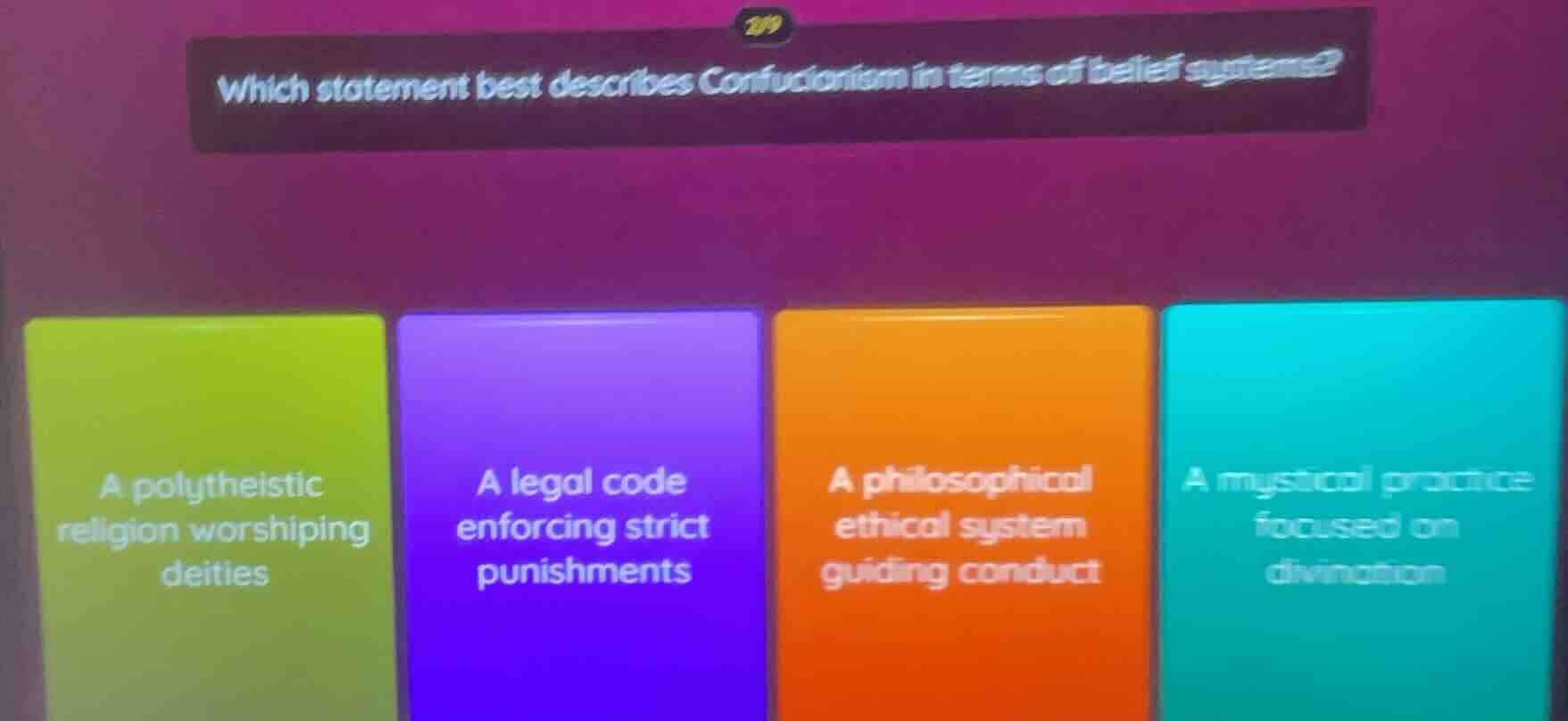 which statement best describes confucianism in terms of belief systems?…