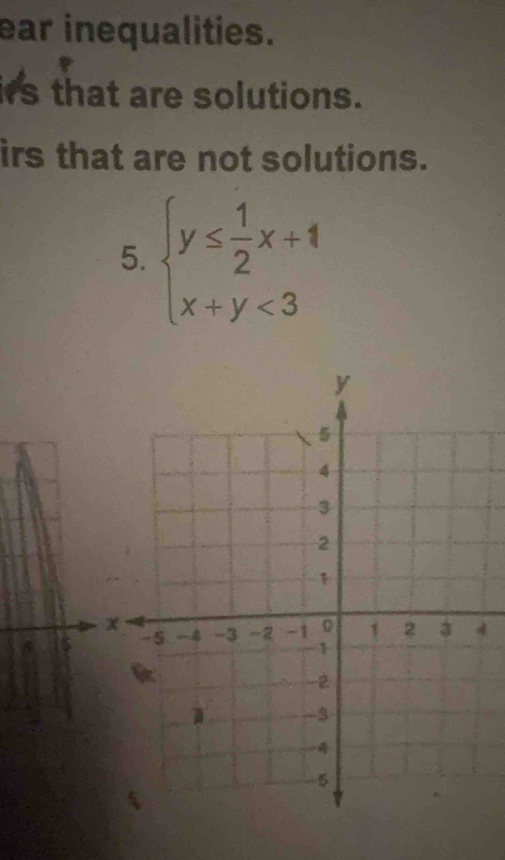 ear inequalities. is that are solutions. irs that are not solutions. 5.…