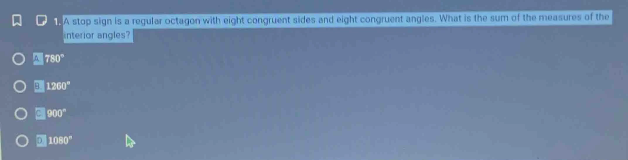 1. a stop sign is a regular octagon with eight congruent sides and eigh…