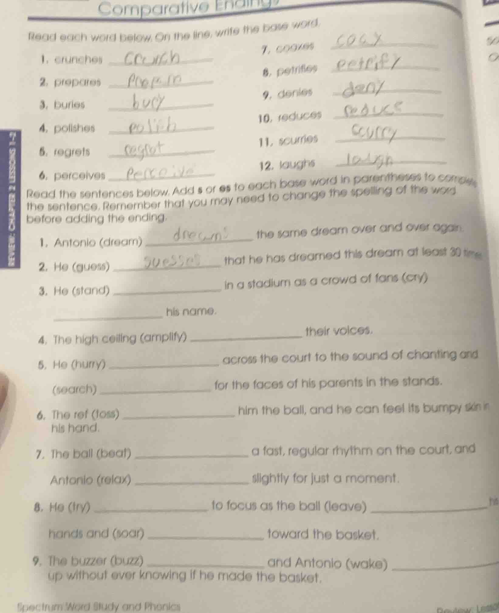 comparative endings read each word below. on the line, write the base w…
