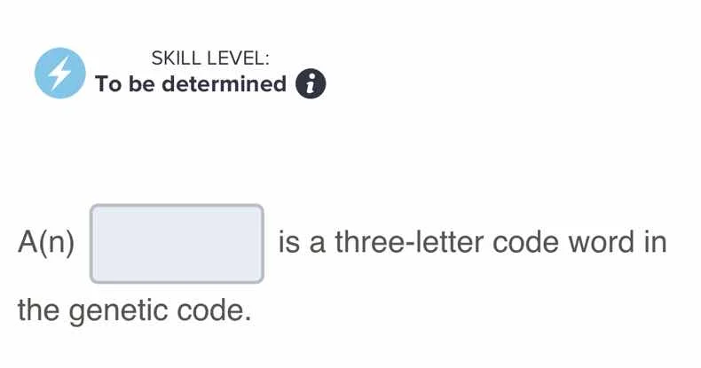 skill level: to be determined a(n) is a three-letter code word in the g…