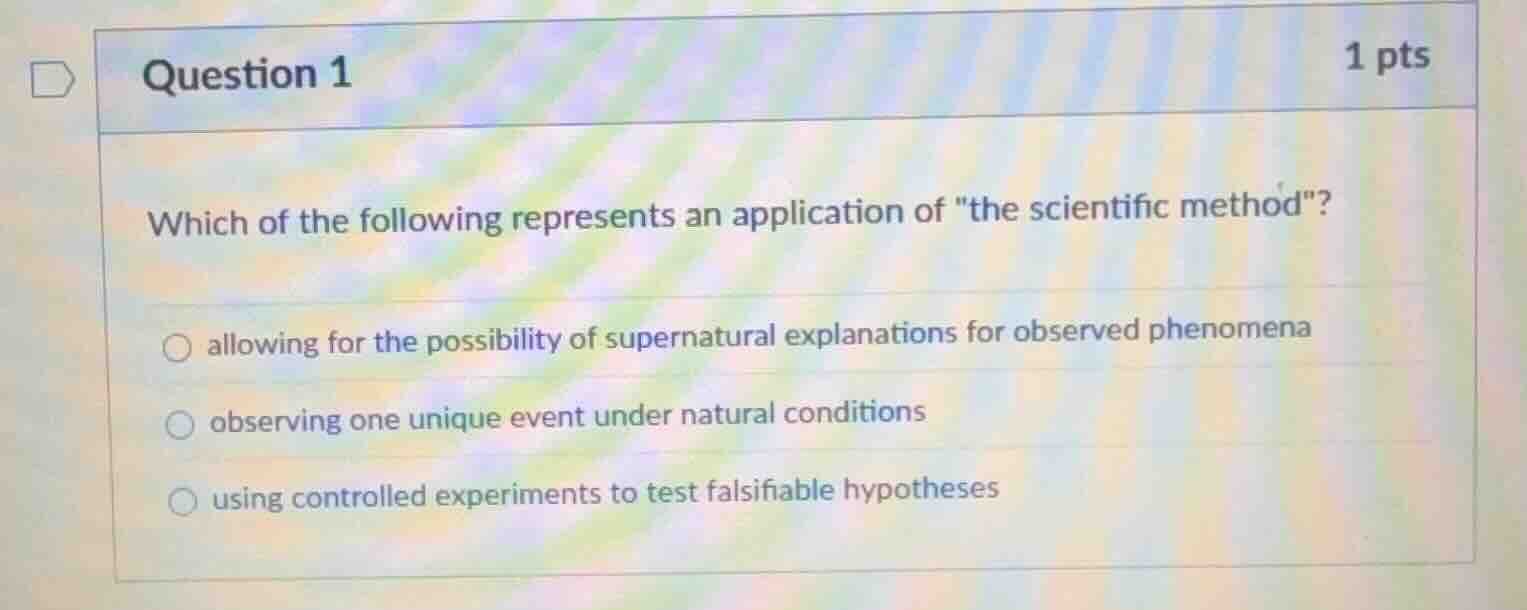 question 1 1 pts which of the following represents an application of \t…