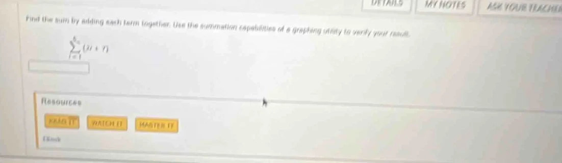 find the sum by adding each term together. use the summation capabiliti…