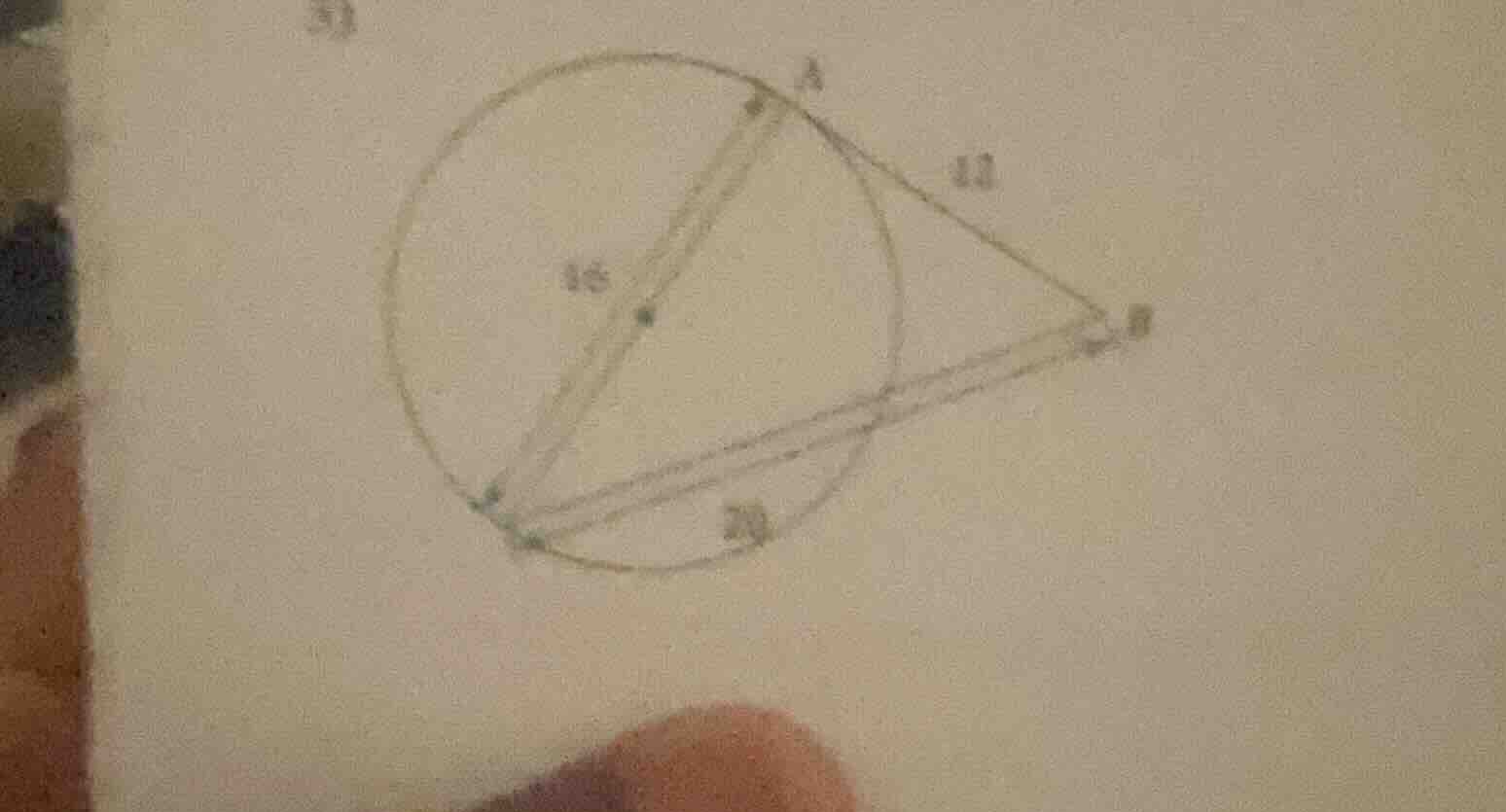 3) there is a circle with a diameter of 16, a tangent segment of length…