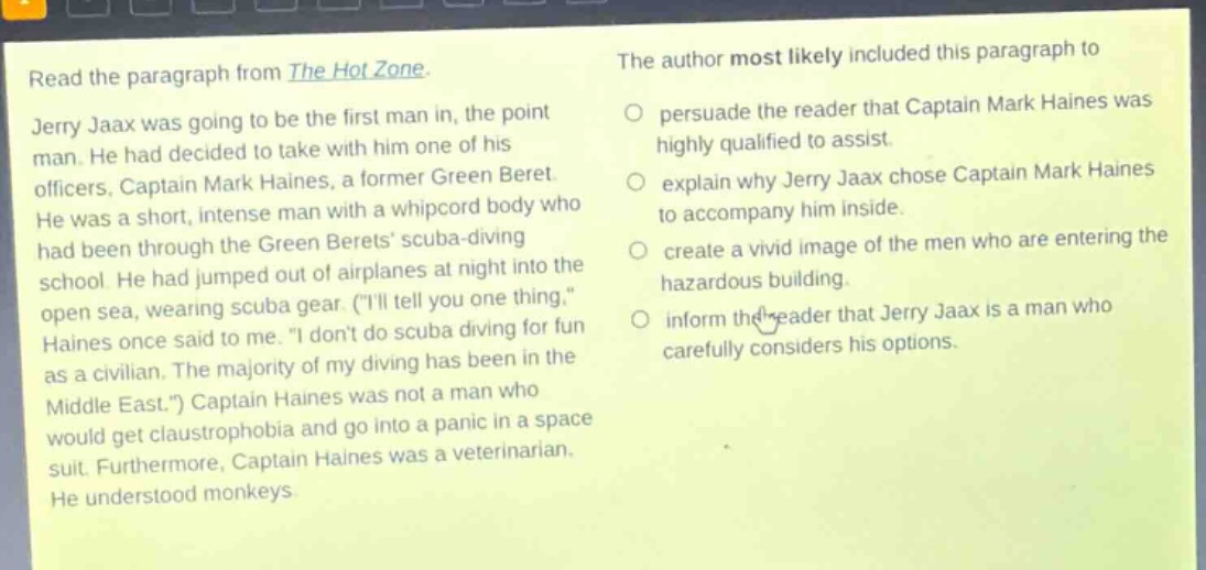 read the paragraph from the hot zone. jerry jaax was going to be the fi…