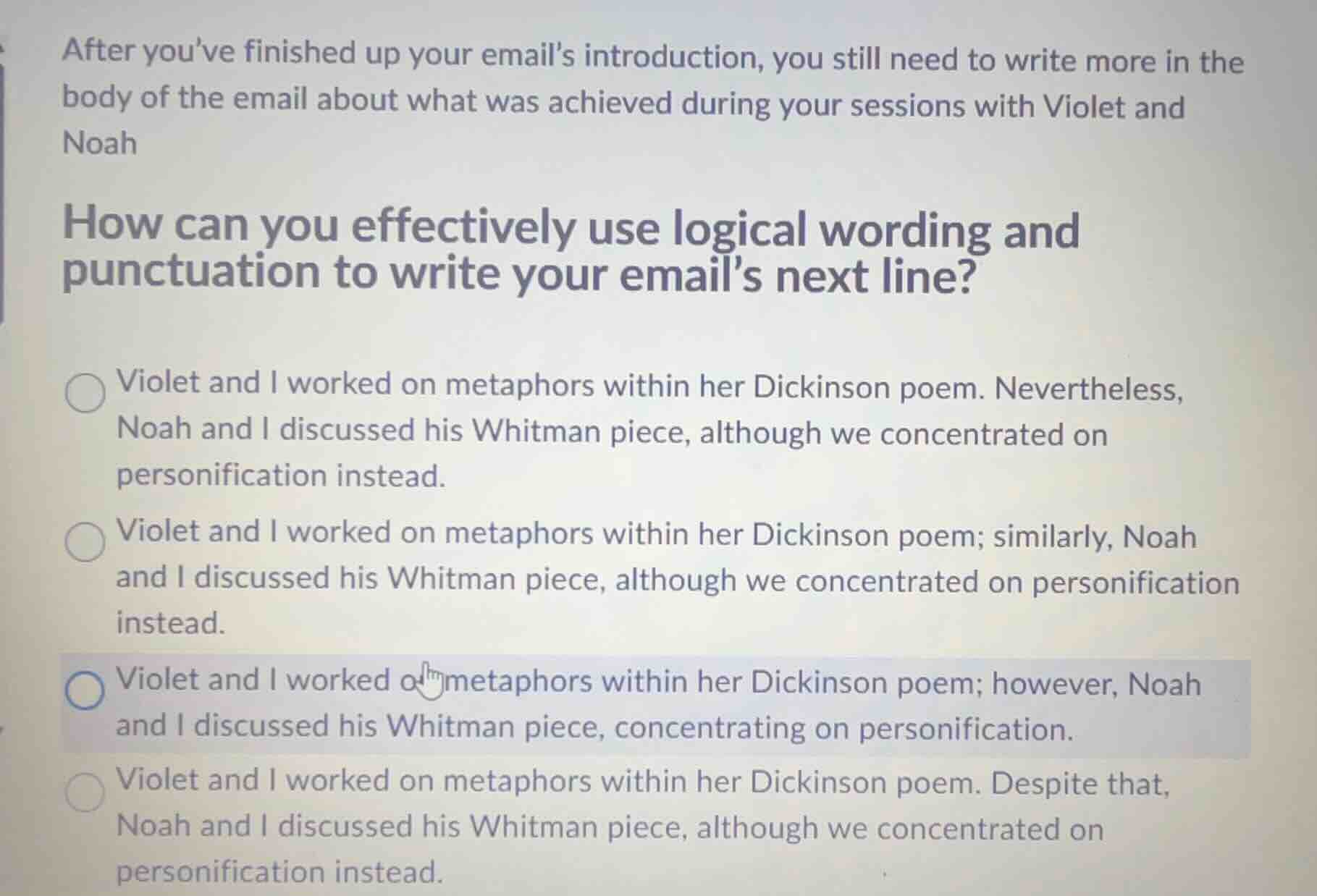 after you’ve finished up your email’s introduction, you still need to w…