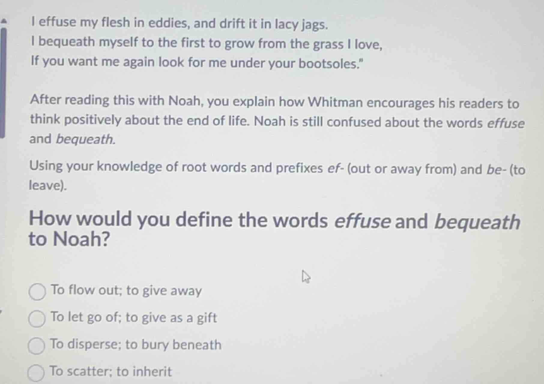 i effuse my flesh in eddies, and drift it in lacy jags. i bequeath myse…