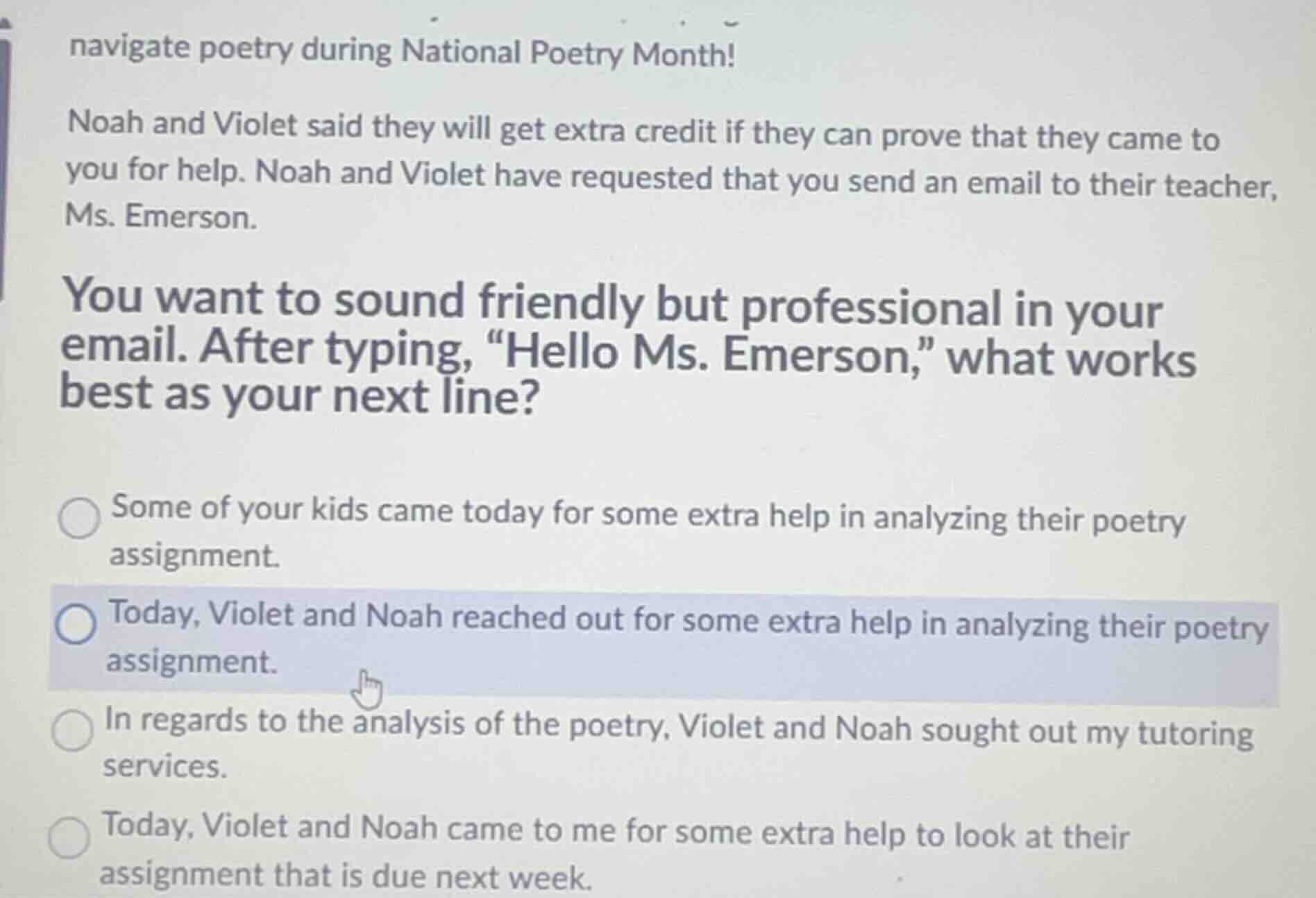navigate poetry during national poetry month! noah and violet said they…