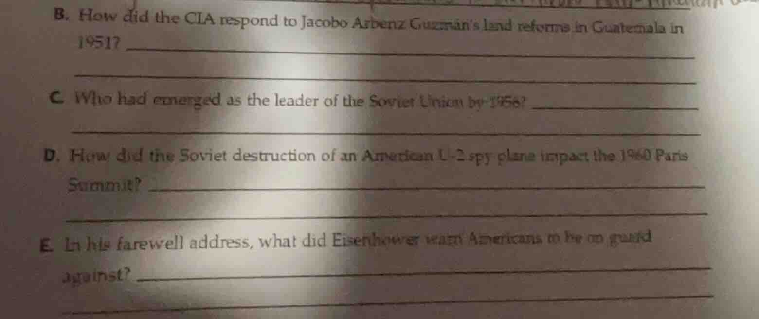 b. how did the cia respond to jacobo arbenz guzmáns land reforms in gua…
