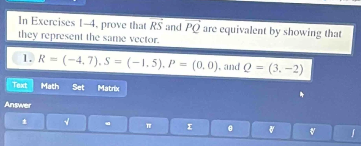 in exercises 1–4, prove that \\(\\overrightarrow{rs}\\) and \\(\\overri…