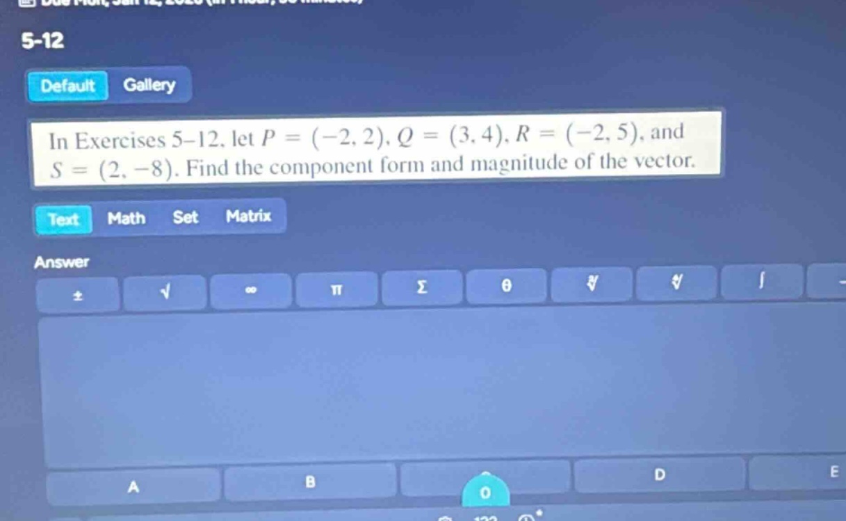 in exercises 5–12, let p = (-2, 2), q = (3, 4), r = (-2, 5), and s = (2…