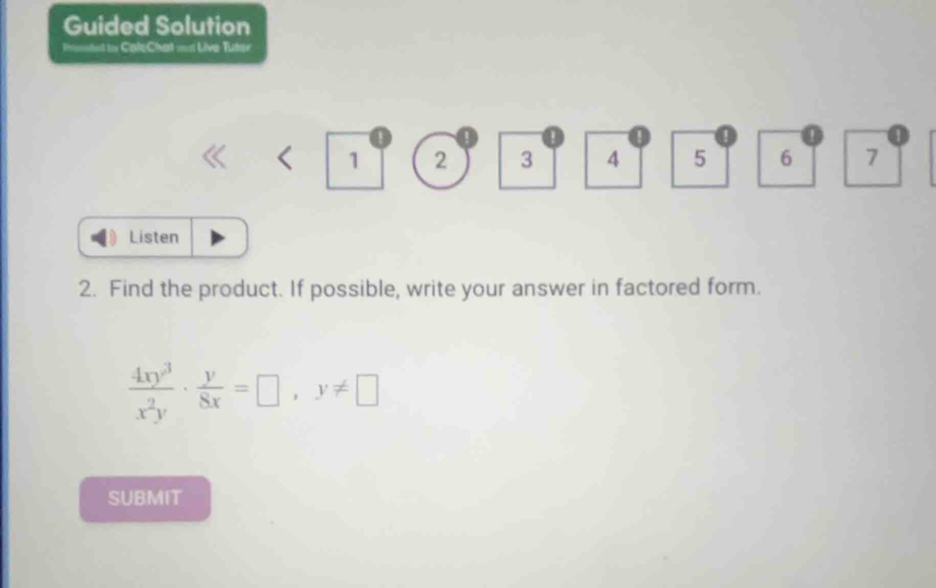 2. find the product. if possible, write your answer in factored form. \…