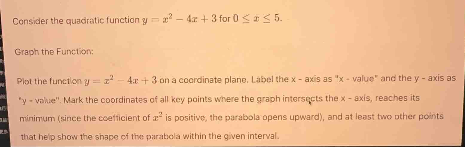 consider the quadratic function $y = x^2 - 4x + 3$ for $0 \\leq x \\leq…