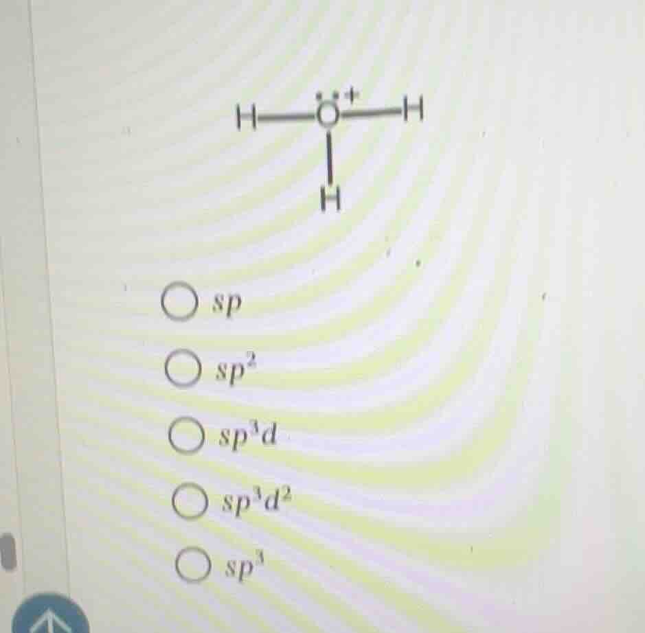 the image shows a chemical structure of a molecule with a central o ato…