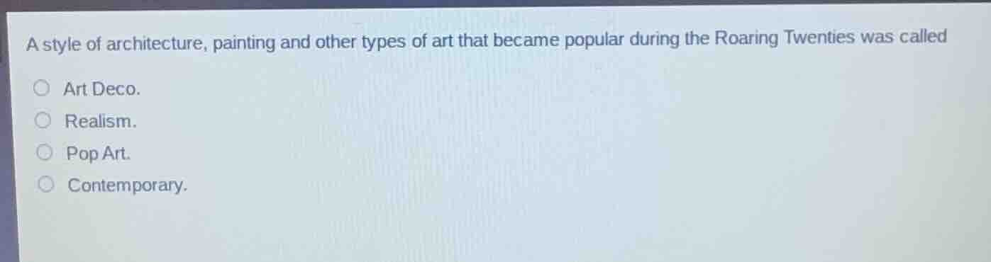 a style of architecture, painting and other types of art that became po…