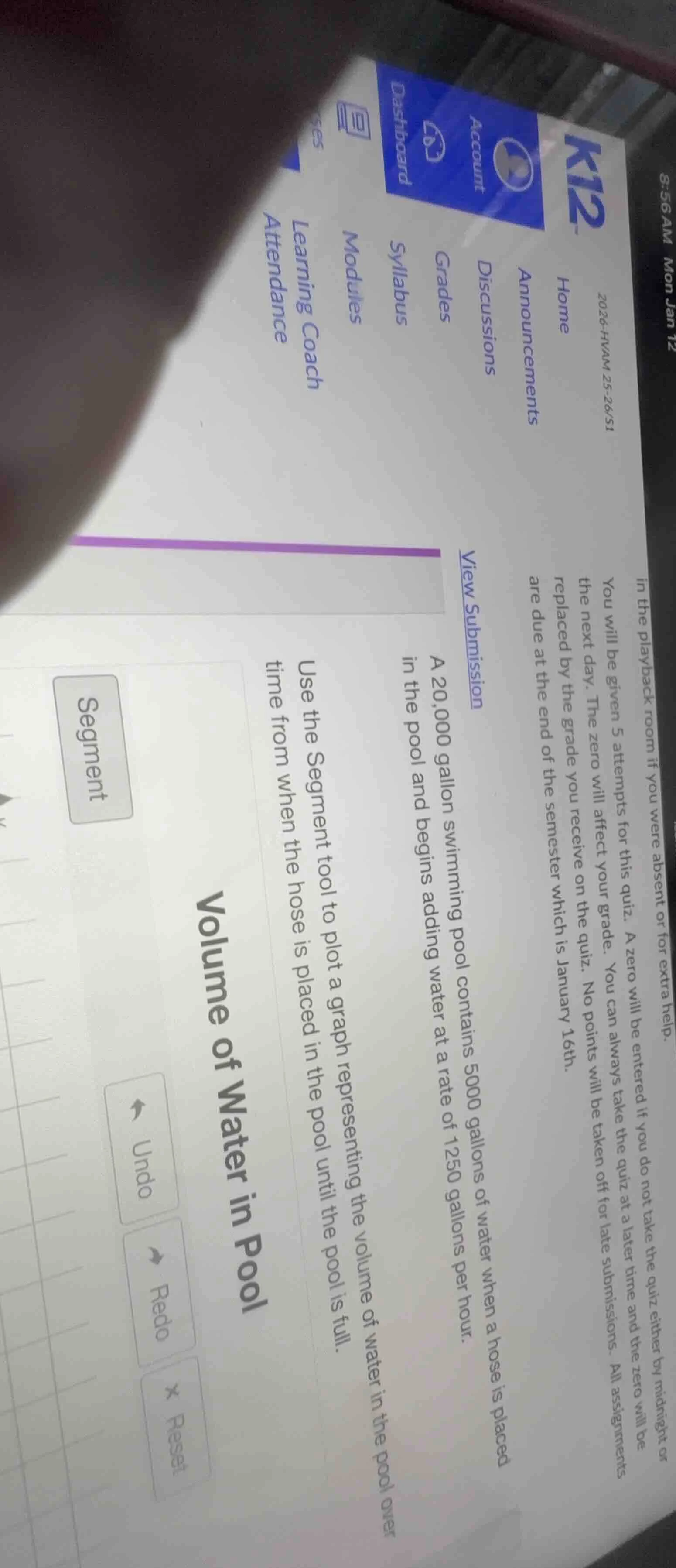 volume of water in pool a 20,000 gallon swimming pool contains 5000 gal…