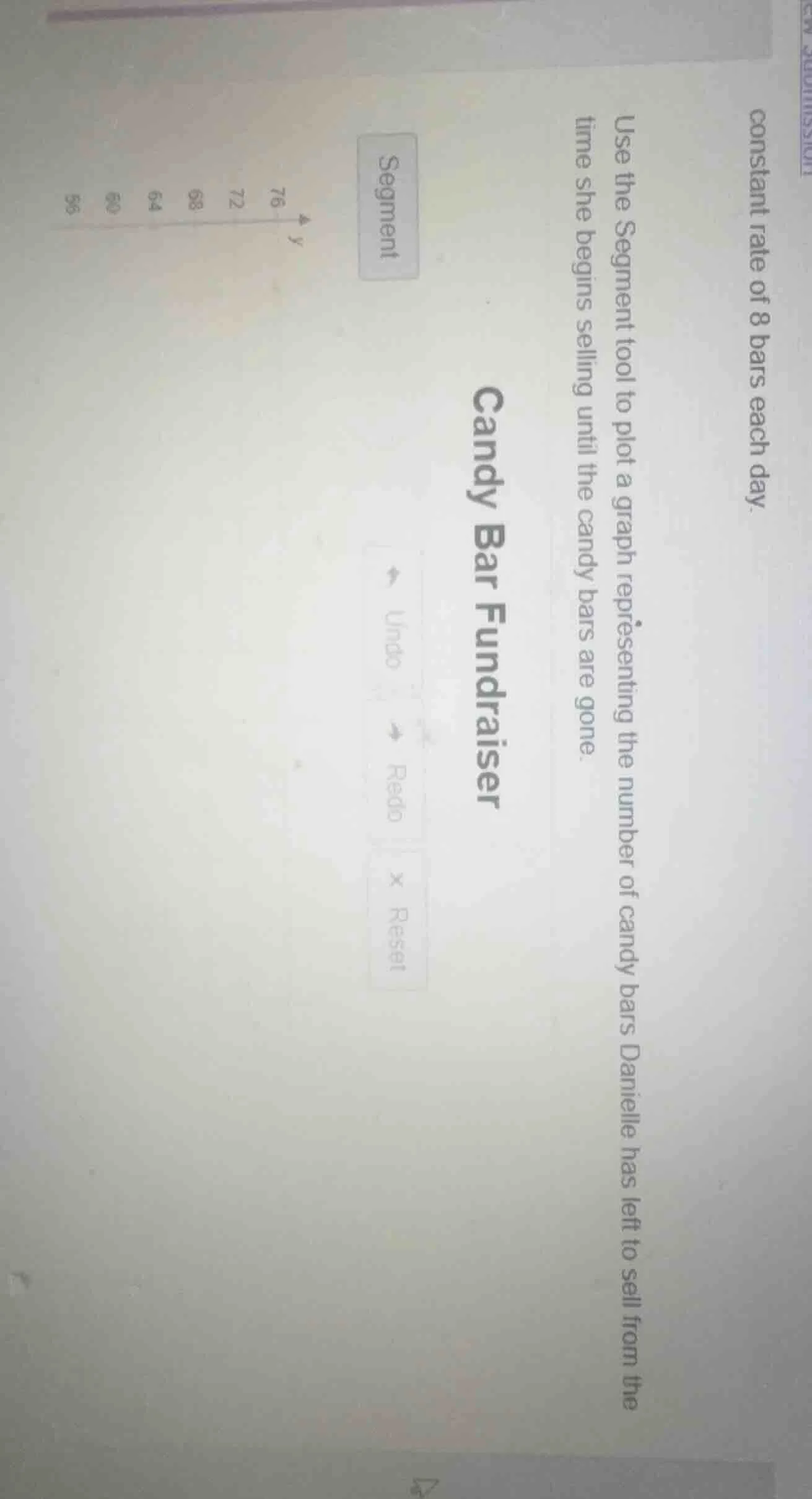 constant rate of 8 bars each day. use the segment tool to plot a graph …