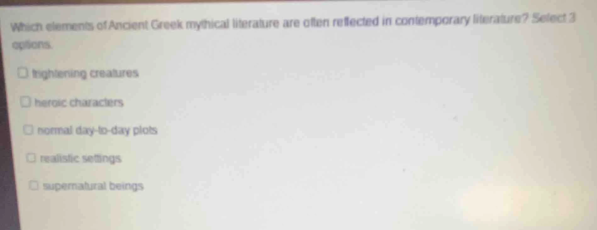 which elements of ancient greek mythical literature are often reflected…