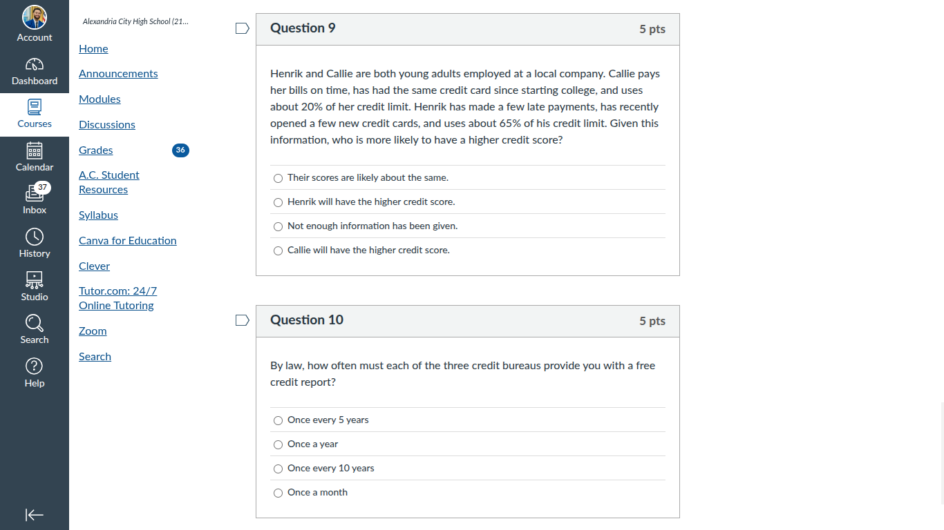 question 9 henrik and callie are both young adults employed at a local …