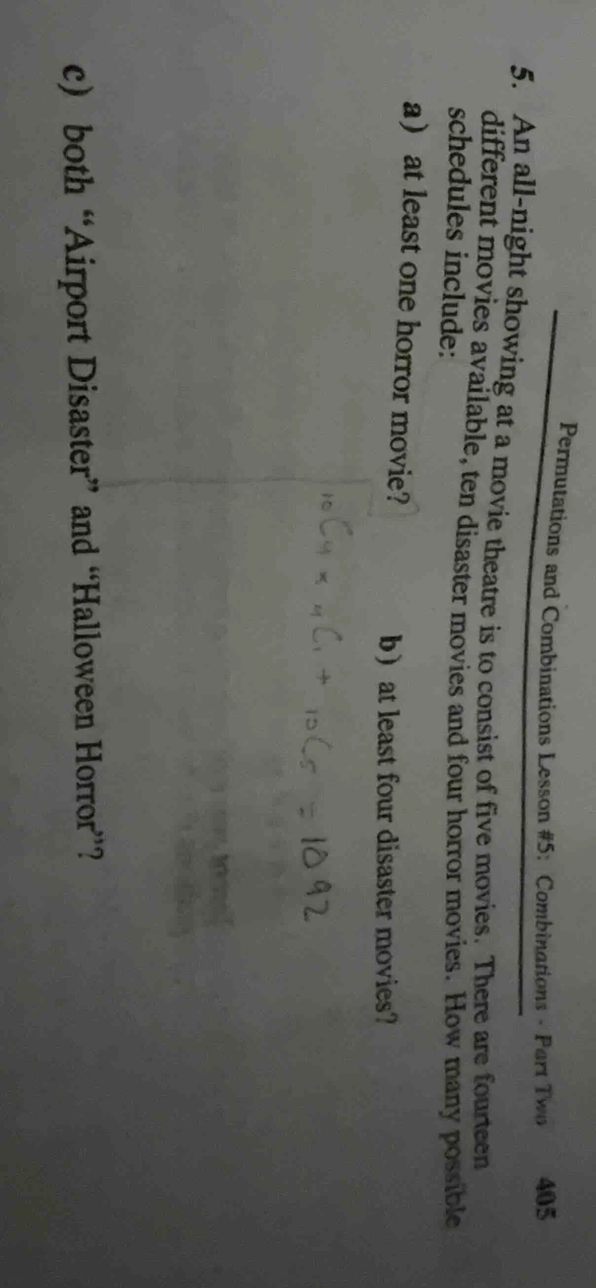 5. an all - night showing at a movie theatre is to consist of five movi…