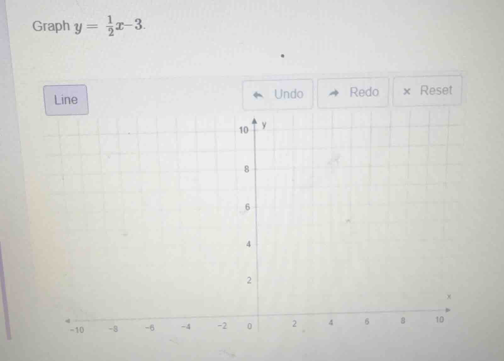 graph $y = \\frac{1}{2}x - 3$.