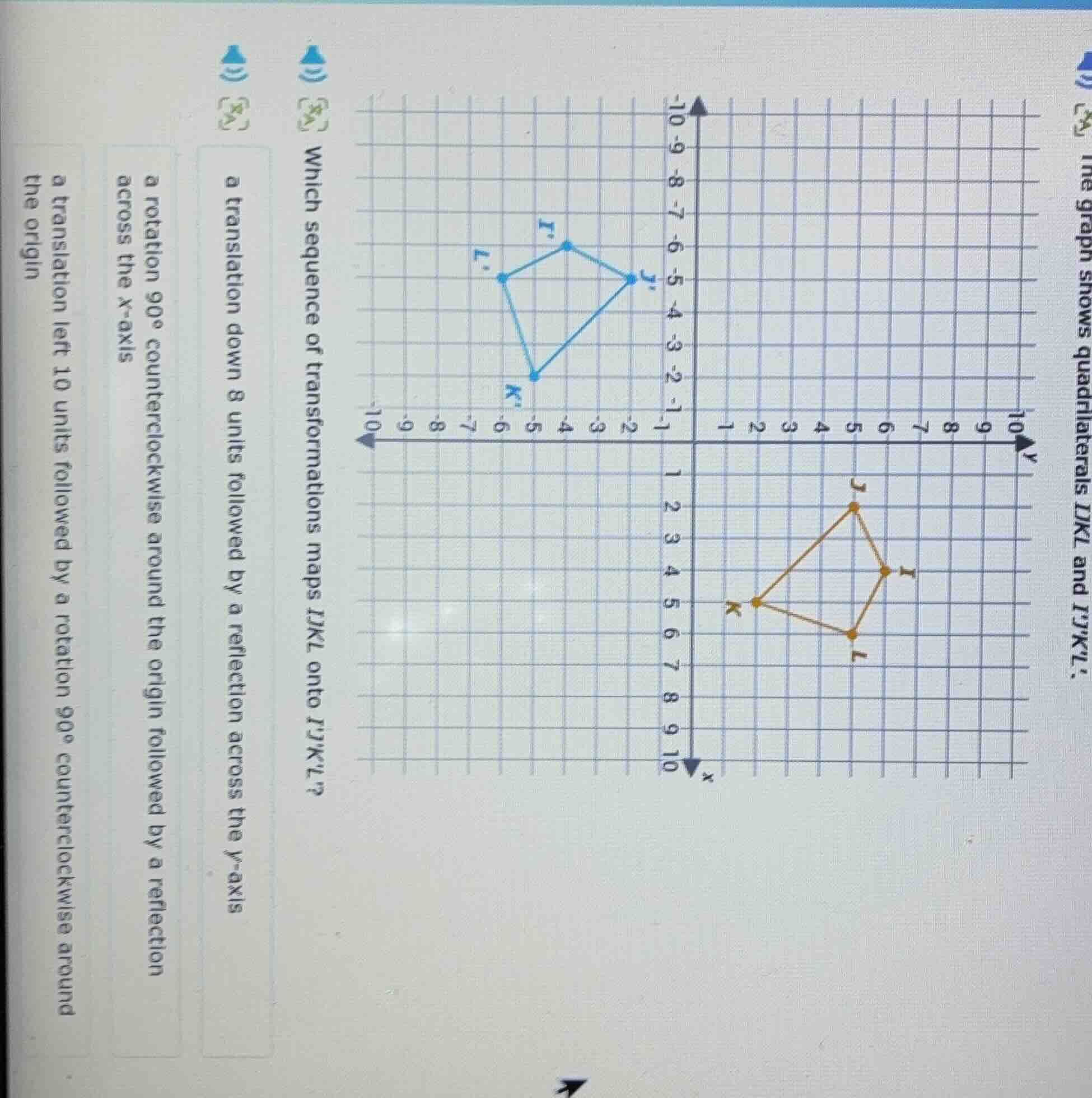 which sequence of transformations maps ijkl onto ijkl? a translation do…