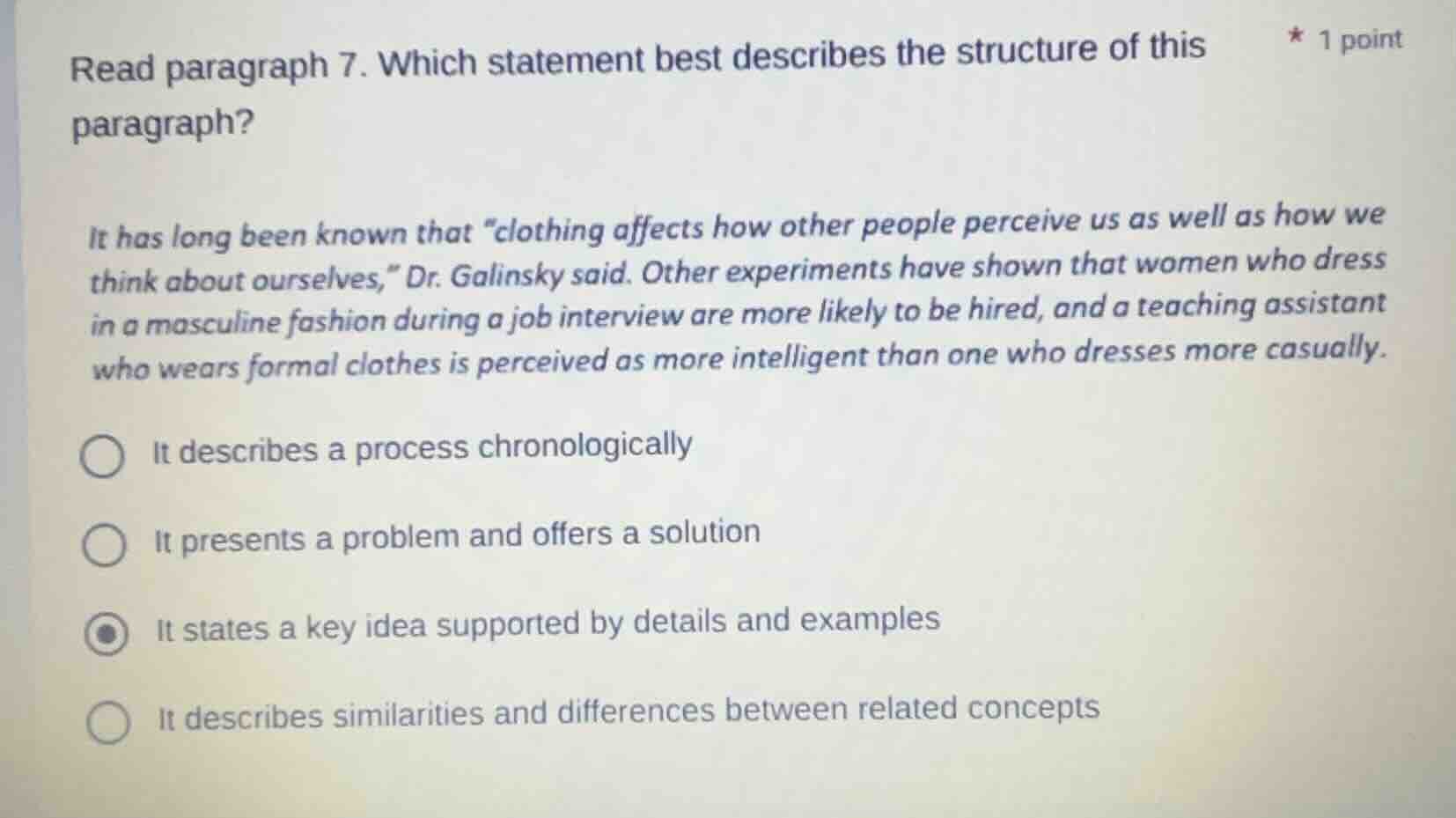 read paragraph 7. which statement best describes the structure of this …