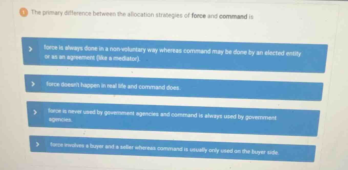 the primary difference between the allocation strategies of force and c…