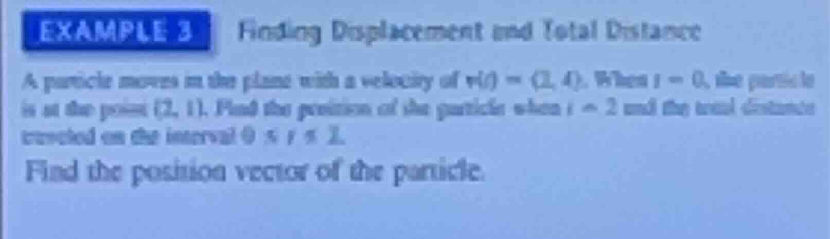 example 3 finding displacement and total distance a particle moves in t…