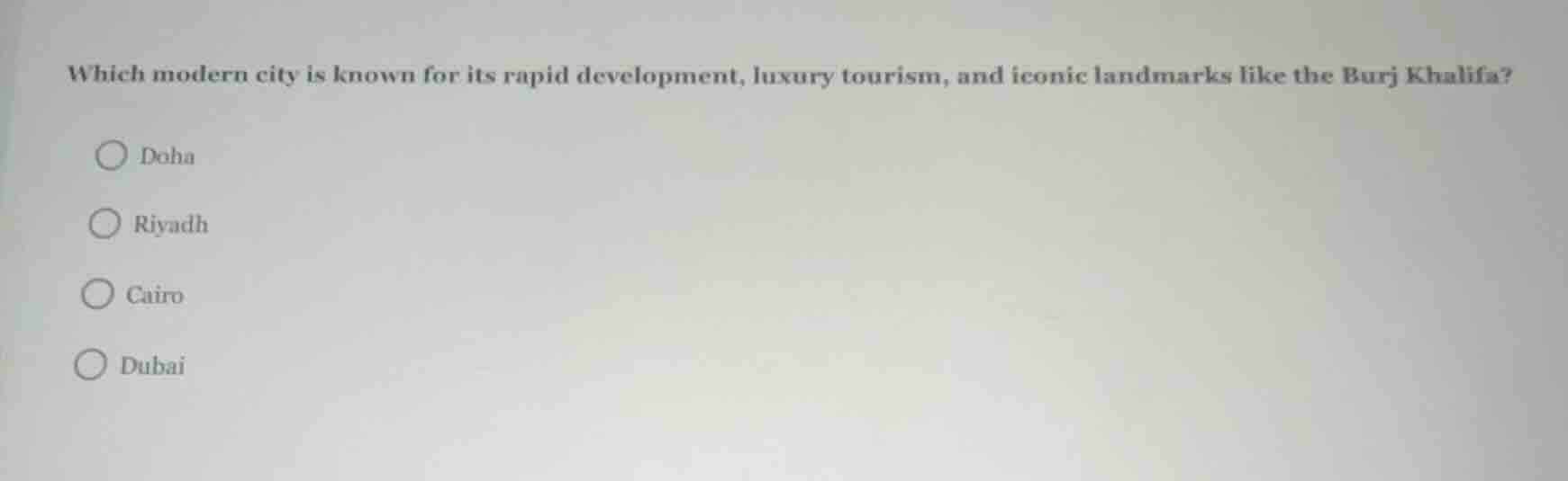 which modern city is known for its rapid development, luxury tourism, a…