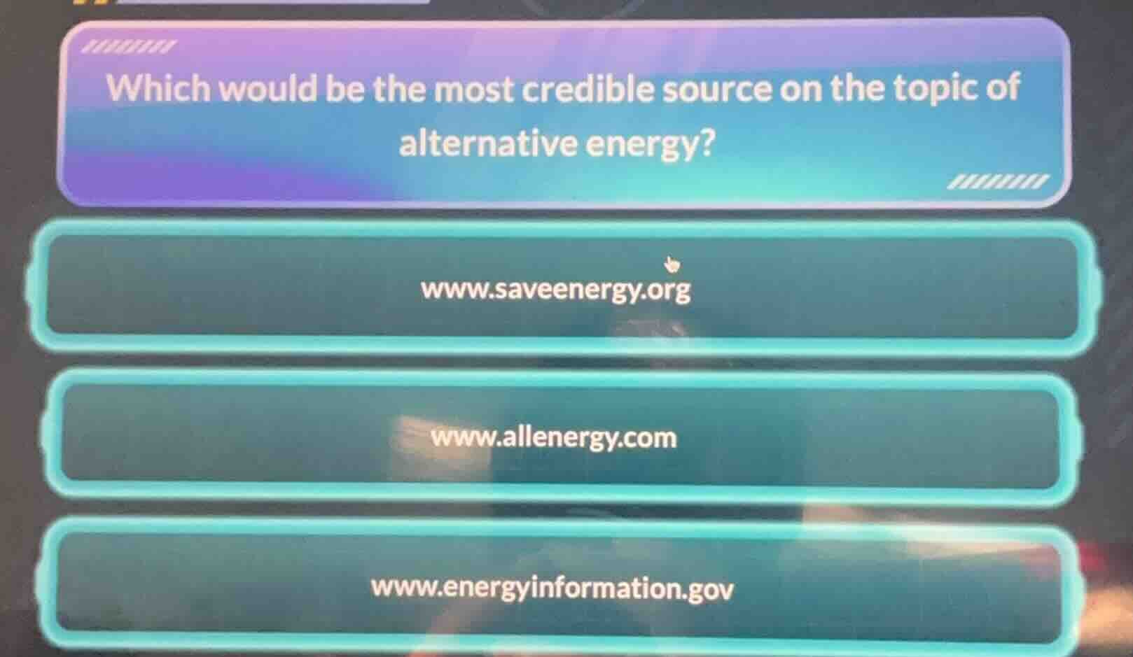 which would be the most credible source on the topic of alternative ene…
