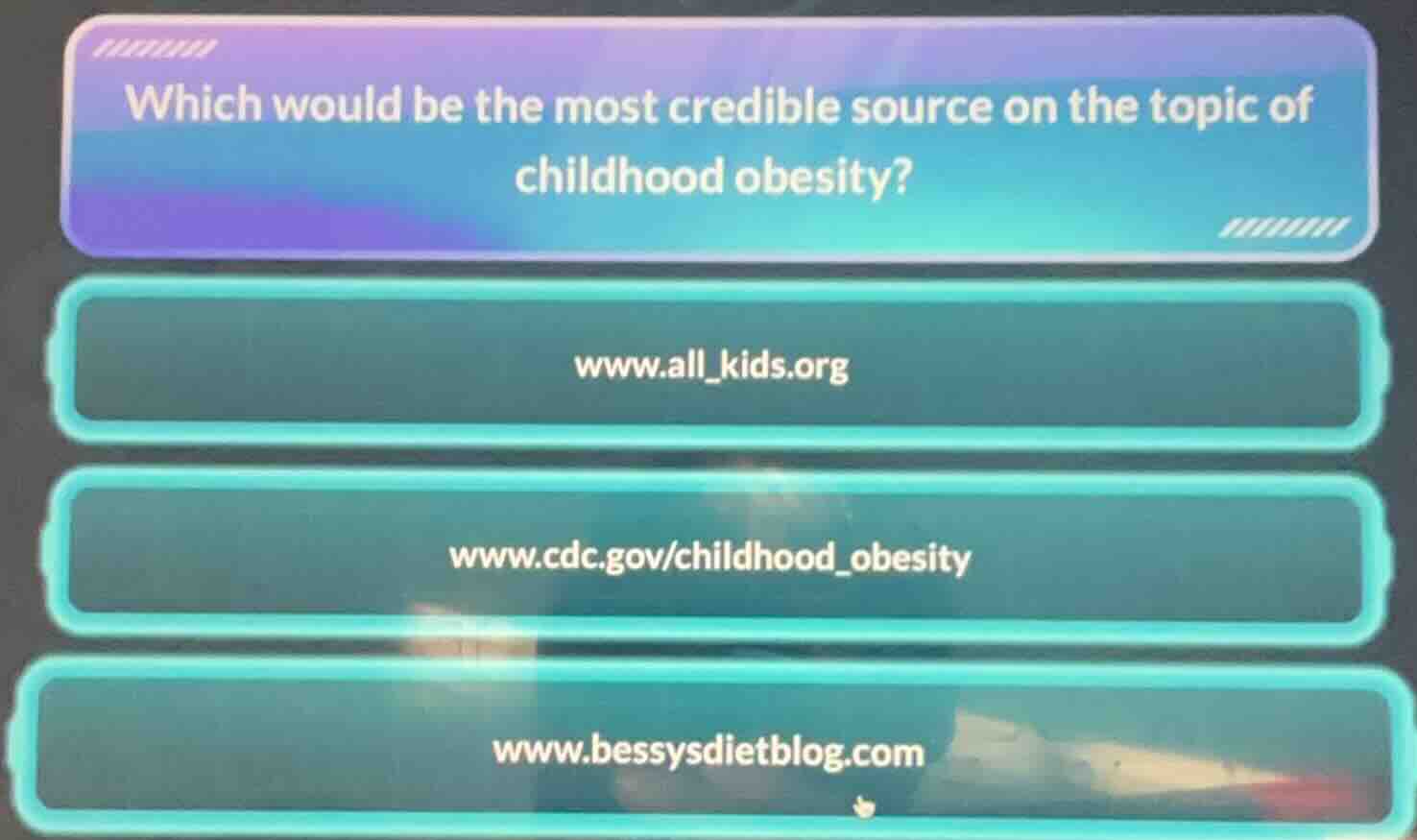 which would be the most credible source on the topic of childhood obesi…