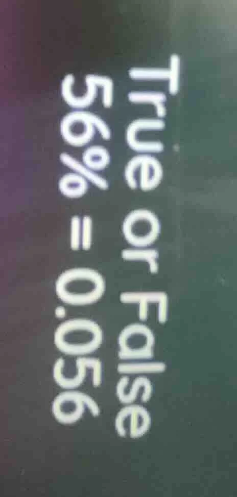 true or false 56% = 0.056