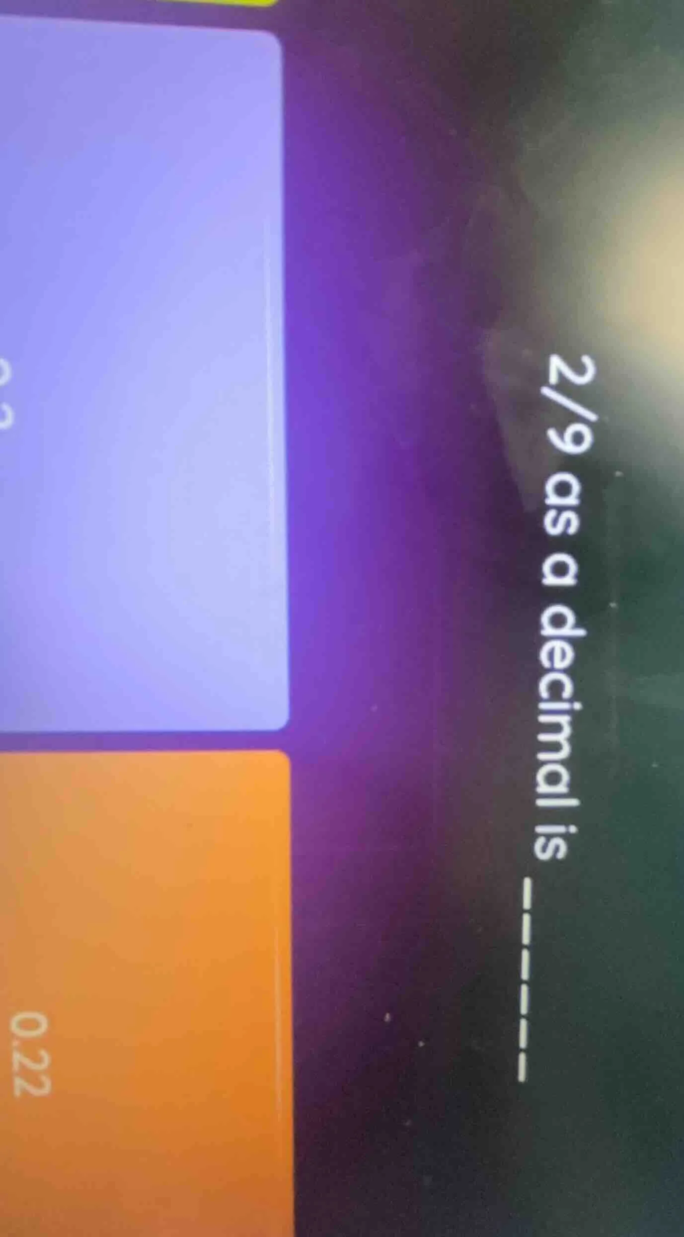 2/9 as a decimal is ----