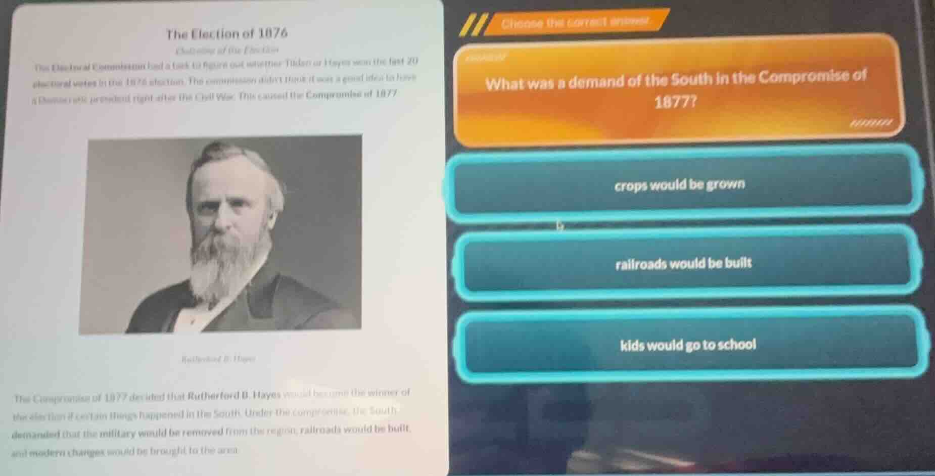the election of 1876 (cheating of the election) the electoral commissio…