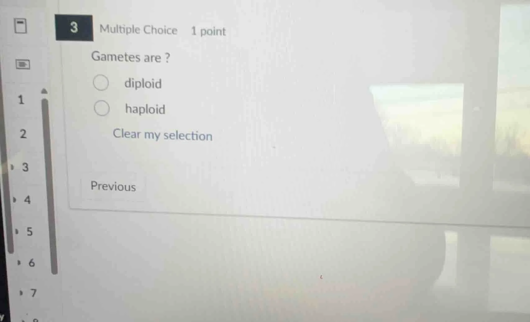 3 multiple choice 1 point gametes are? diploid haploid clear my selecti…