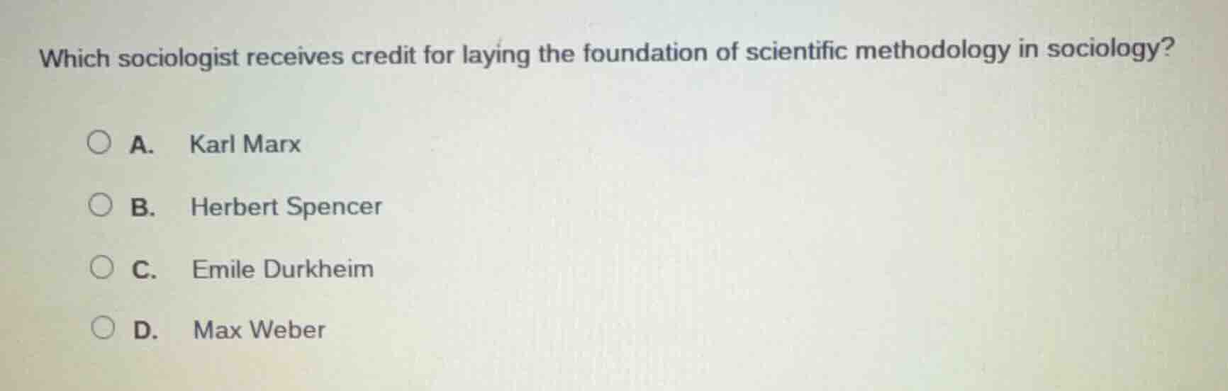 which sociologist receives credit for laying the foundation of scientif…
