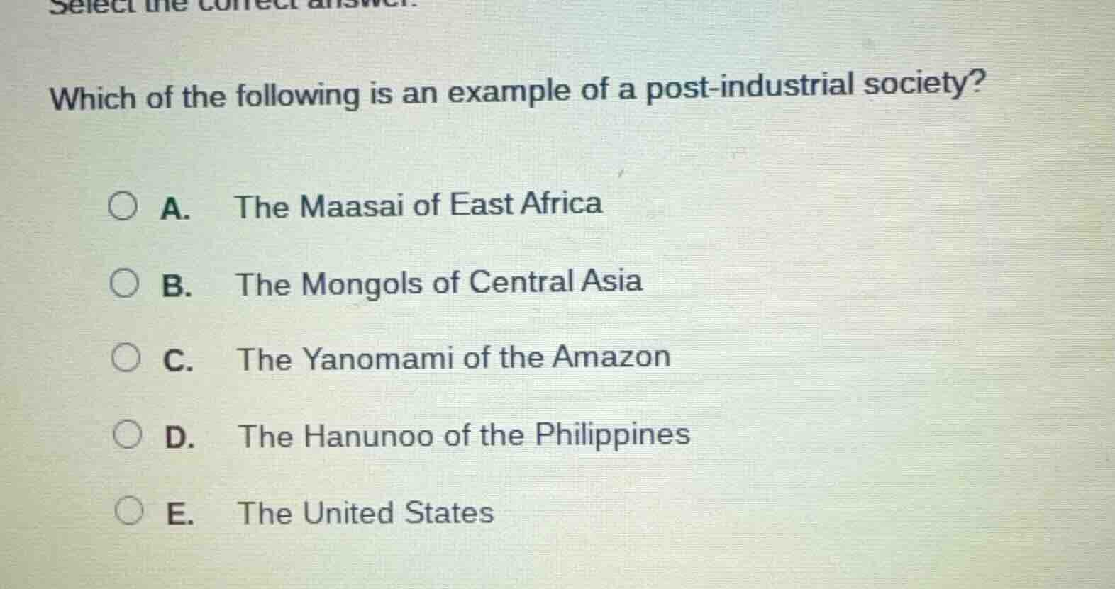 select the correct answer. which of the following is an example of a po…
