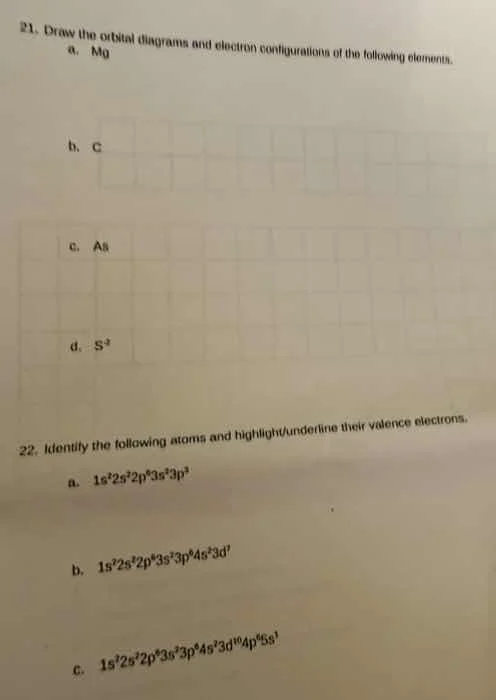 21. draw the orbital diagrams and electron configurations of the follow…