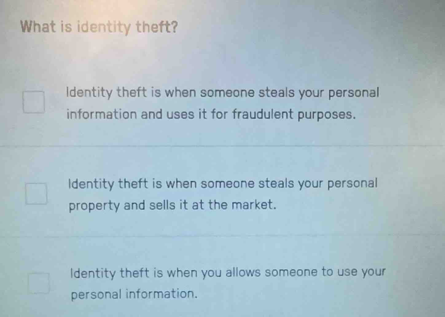 what is identity theft? identity theft is when someone steals your pers…