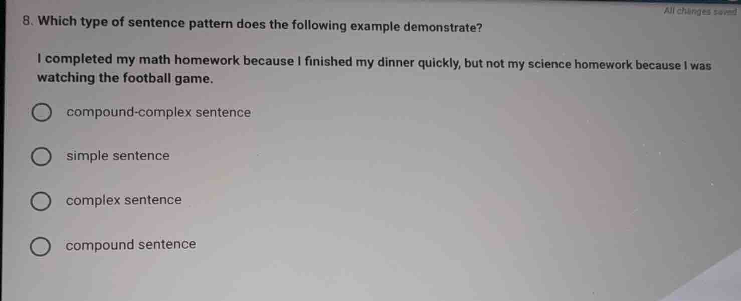 8. which type of sentence pattern does the following example demonstrat…