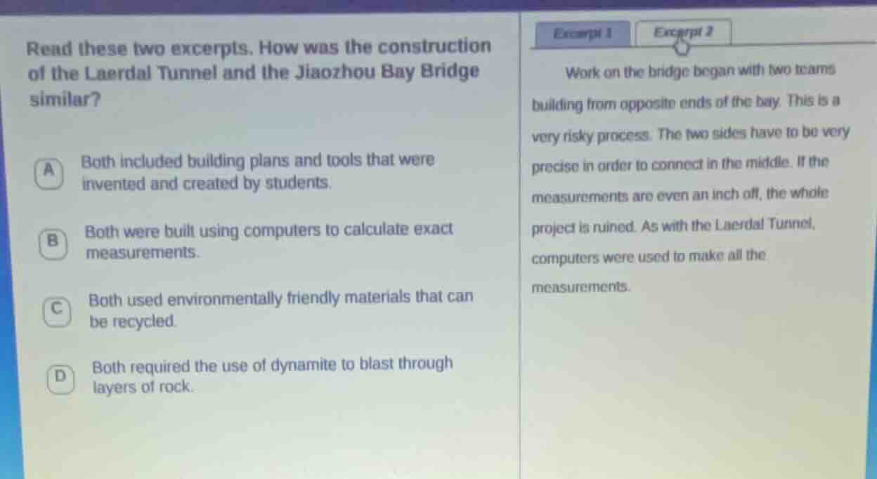 read these two excerpts. how was the construction of the laerdal tunnel…