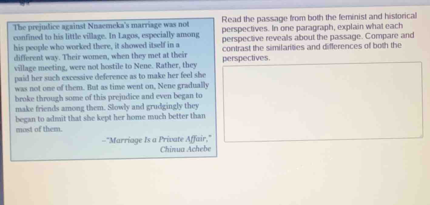 the prejudice against nnaemekas marriage was not confined to his little…