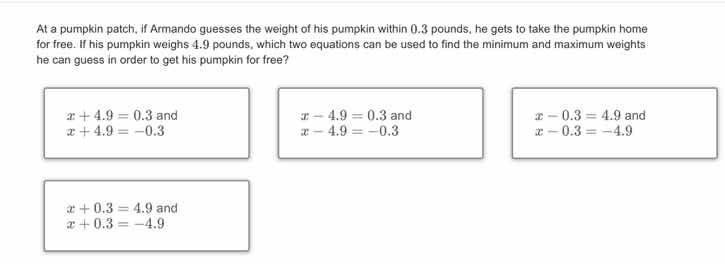 at a pumpkin patch, if armando guesses the weight of his pumpkin within…