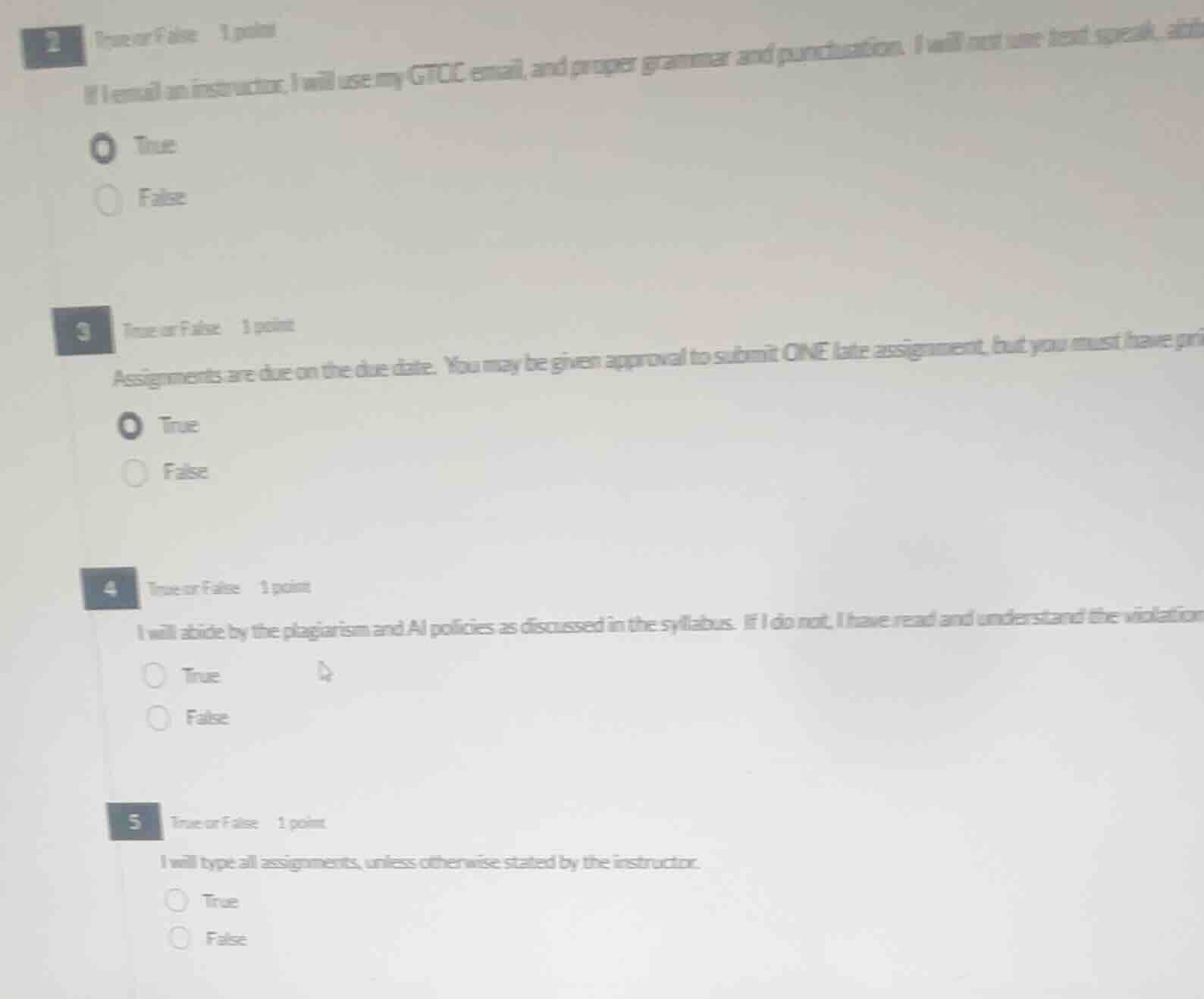 2 true or false 1 point if i email an instructor, i will use my gtcc em…