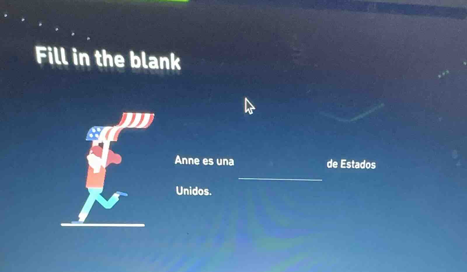 fill in the blank anne es una ______ de estados unidos.