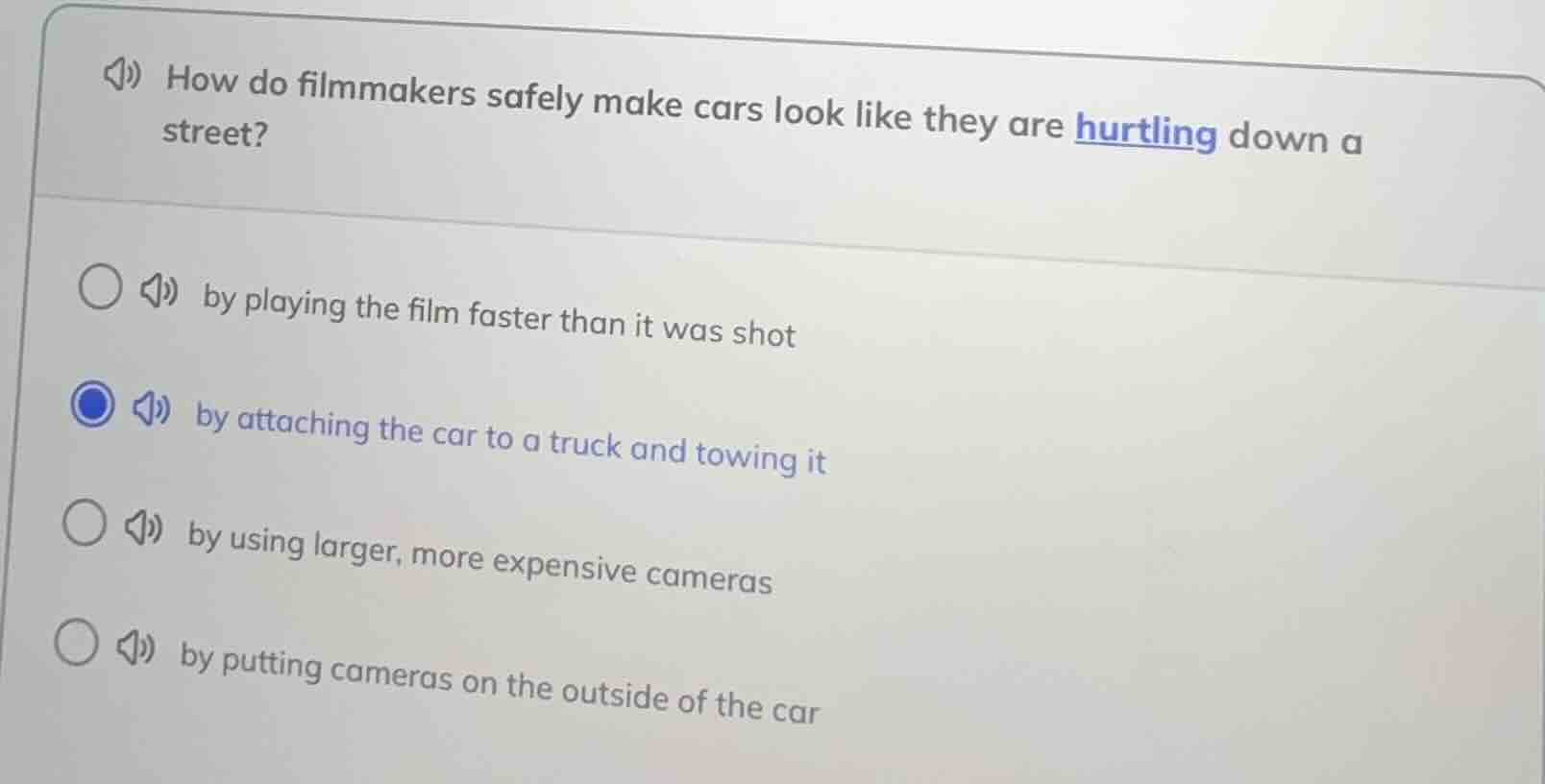 how do filmmakers safely make cars look like they are hurtling down a s…