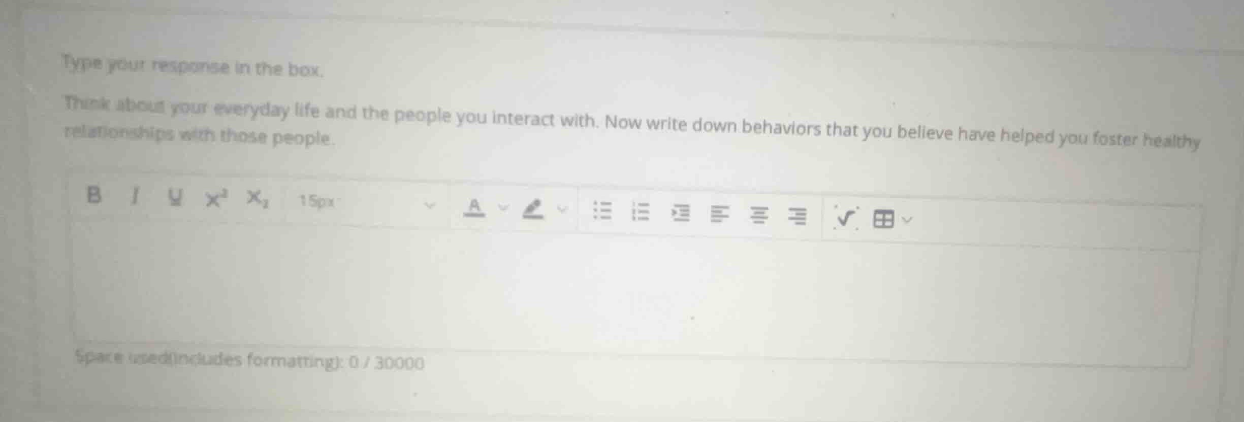 type your response in the box. think about your everyday life and the p…