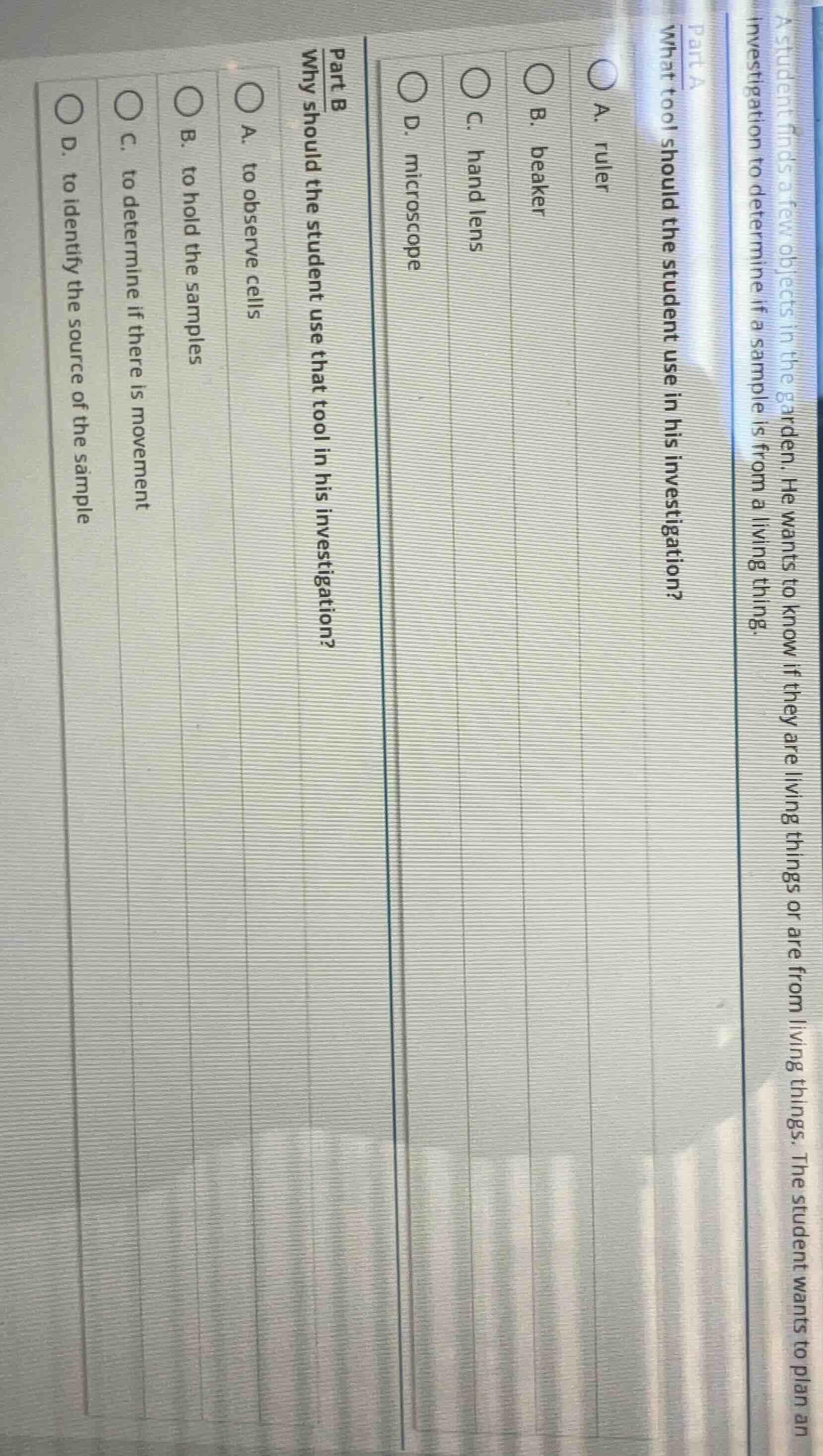 a student finds a few objects in the garden. he wants to know if they a…